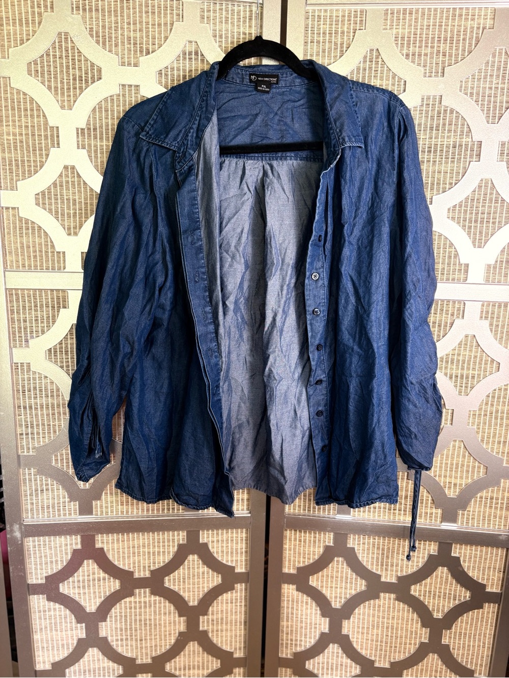 new directions Blue Denim Button-Down Shirt